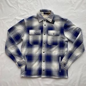 Polo Ralph Lauren Men’s Plaid Fleece Jacket Blue/Cream Sz Small New